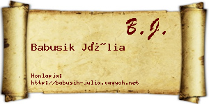 Babusik Júlia névjegykártya