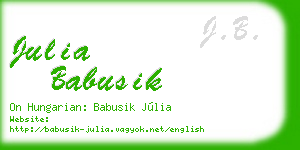 julia babusik business card